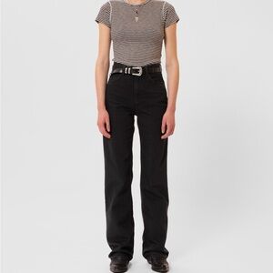 nudie clean eileen smooth black jeans